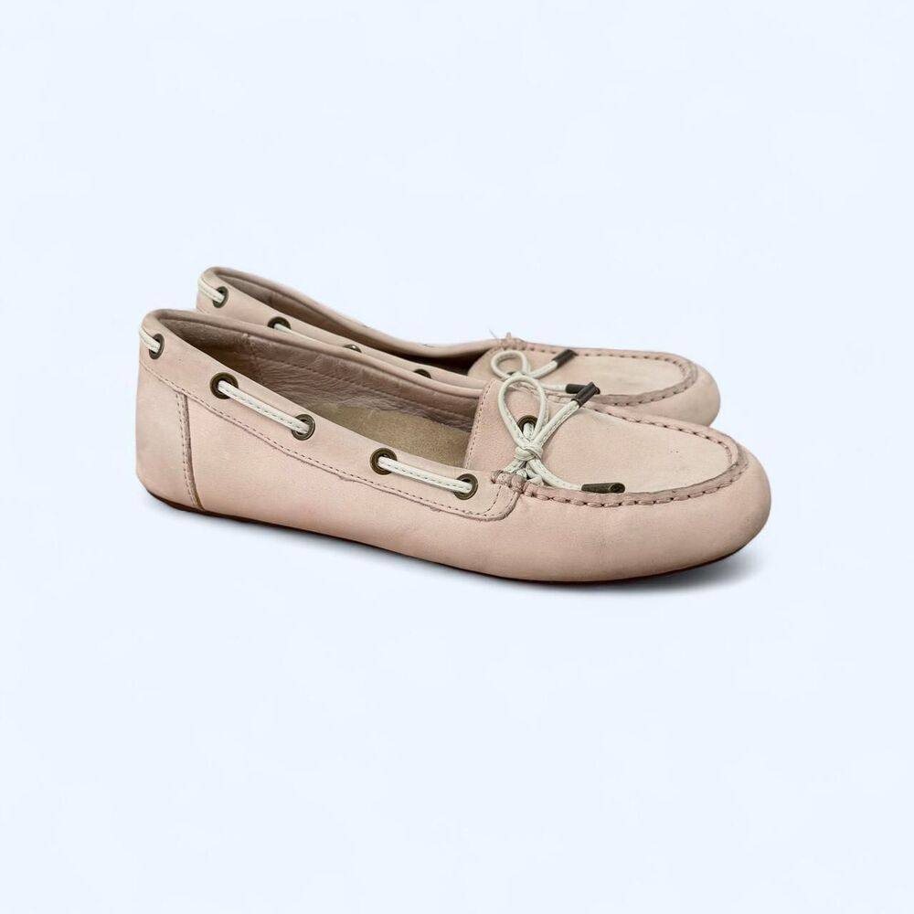 Pastel Pink Leather Boat Shoes Orthotic Comfort Driving Moccasins Vionic
